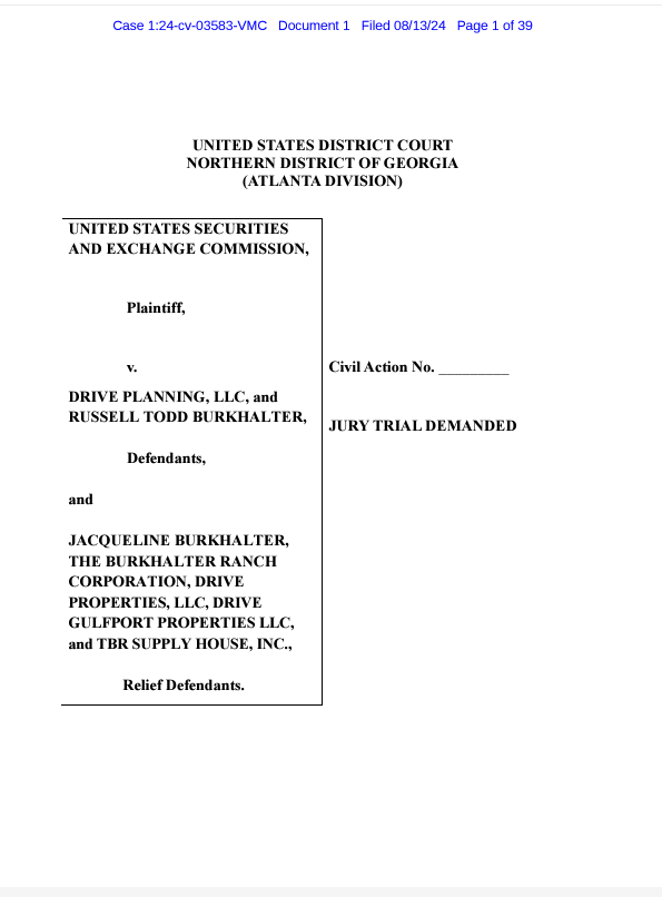 SEC filing Burkhalter