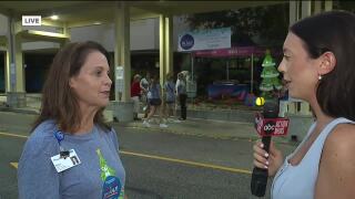 Keely at backpack giveaway