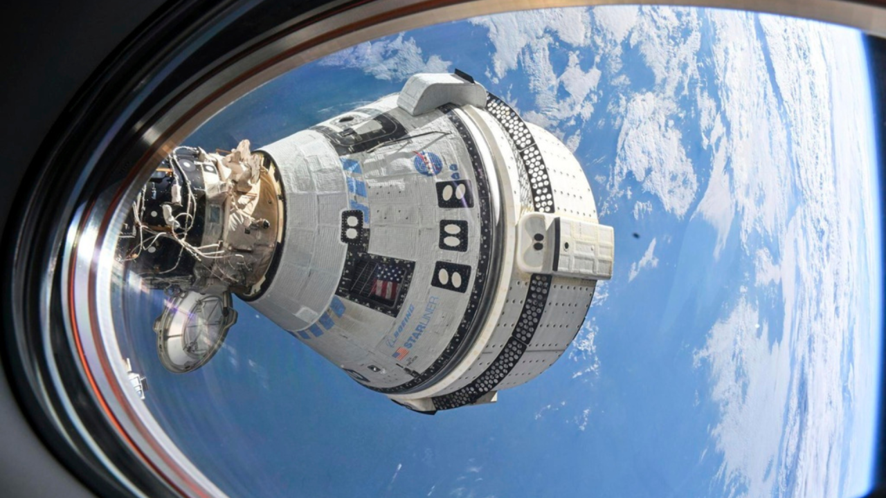 This photo provided by NASA shows Boeing's Starliner spacecraft which launched astronauts Butch Wilmore and Suni Williams to the International Space Station 