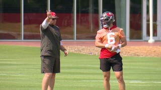 Baker Mayfield and Liam Coen