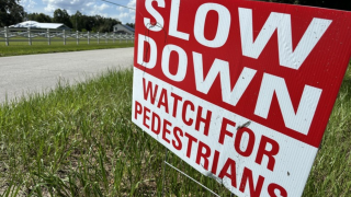 Slow down for pedestrians